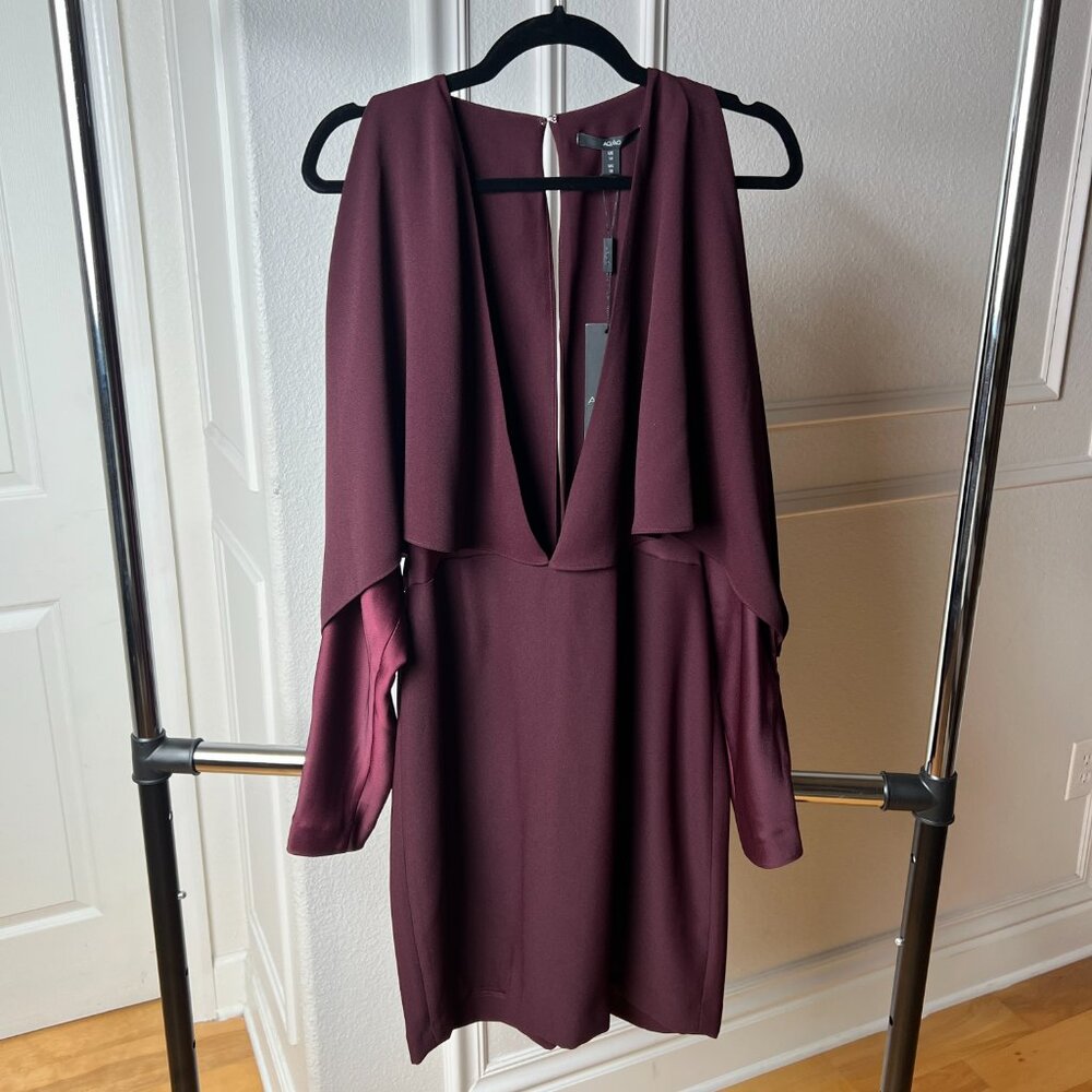 AQ/AQ Larissa Mini Dress - Burgundy, Size 10